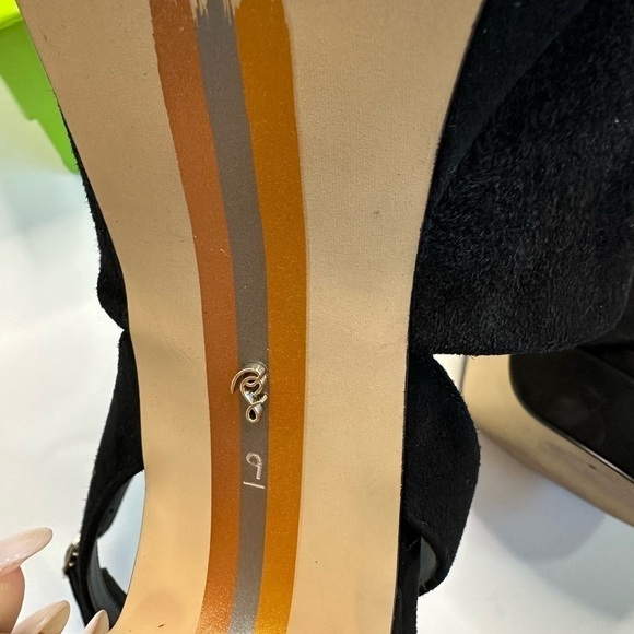 Sam Edelman Kirsten Platform Black Suede Heels - Picture 6 of 10